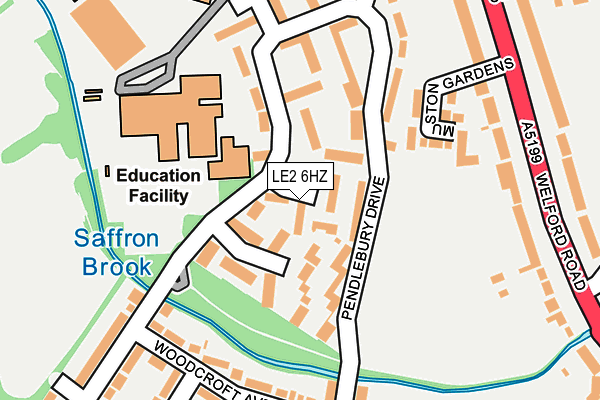 LE2 6HZ map - OS OpenMap – Local (Ordnance Survey)