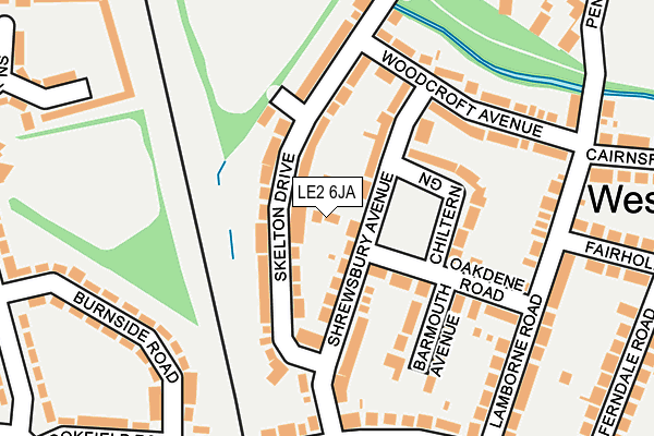 LE2 6JA map - OS OpenMap – Local (Ordnance Survey)