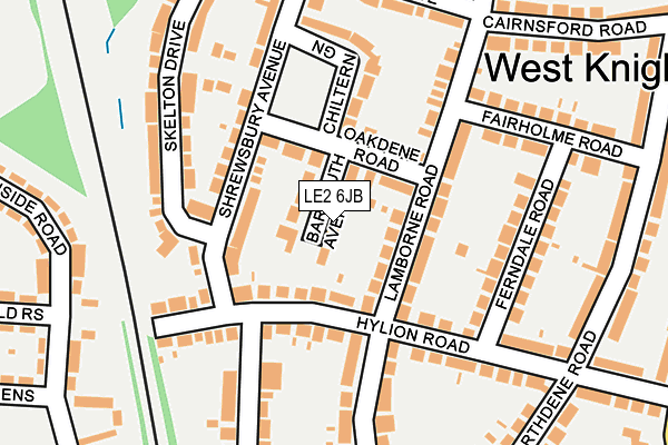 LE2 6JB map - OS OpenMap – Local (Ordnance Survey)