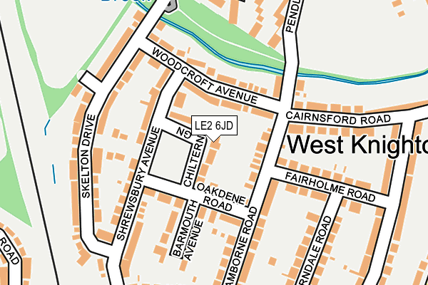 LE2 6JD map - OS OpenMap – Local (Ordnance Survey)