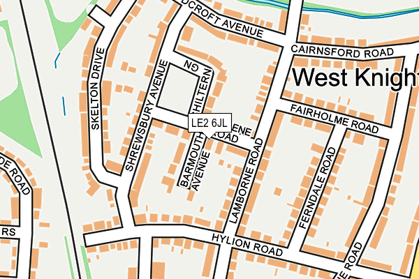 LE2 6JL map - OS OpenMap – Local (Ordnance Survey)