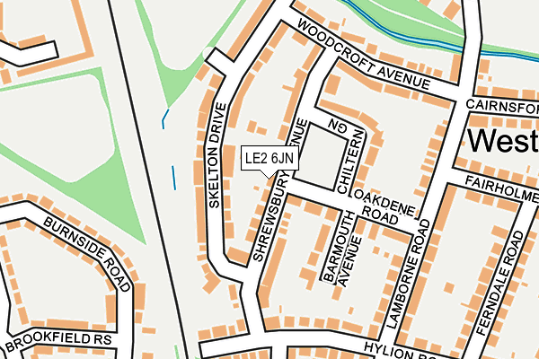 LE2 6JN map - OS OpenMap – Local (Ordnance Survey)