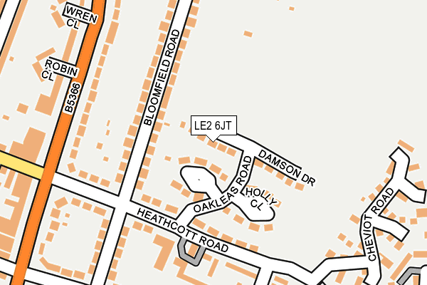 LE2 6JT map - OS OpenMap – Local (Ordnance Survey)