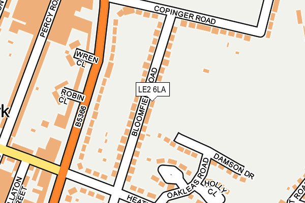 LE2 6LA map - OS OpenMap – Local (Ordnance Survey)