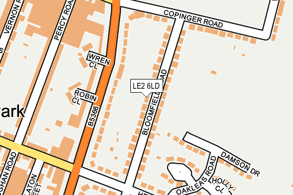 LE2 6LD map - OS OpenMap – Local (Ordnance Survey)