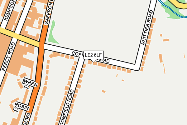 LE2 6LF map - OS OpenMap – Local (Ordnance Survey)