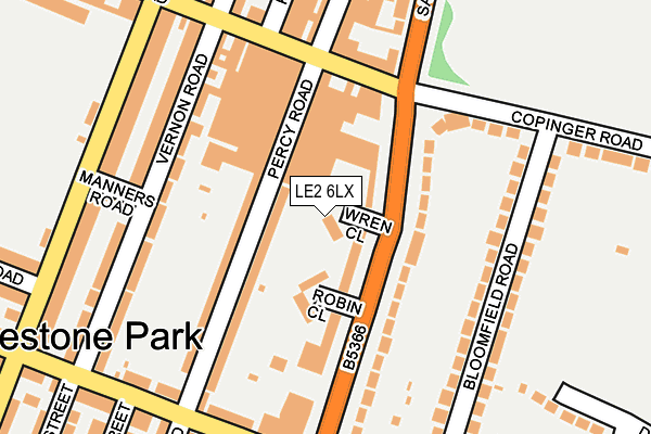 LE2 6LX map - OS OpenMap – Local (Ordnance Survey)