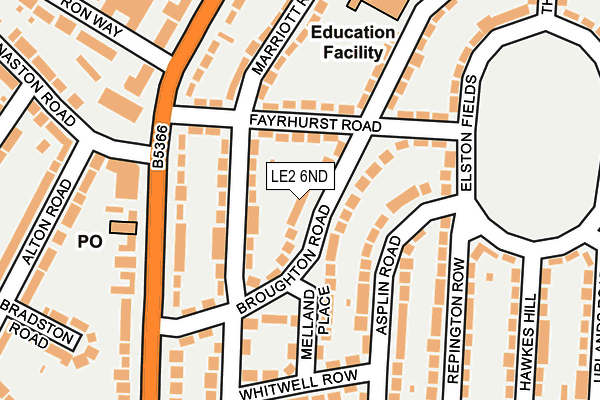 LE2 6ND map - OS OpenMap – Local (Ordnance Survey)