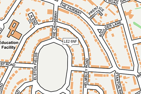 LE2 6NF map - OS OpenMap – Local (Ordnance Survey)