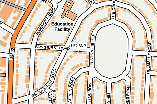 LE2 6NP map - OS OpenMap – Local (Ordnance Survey)