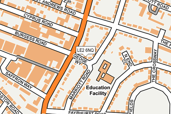 LE2 6NQ map - OS OpenMap – Local (Ordnance Survey)