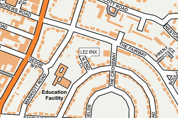 LE2 6NX map - OS OpenMap – Local (Ordnance Survey)