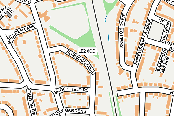LE2 6QD map - OS OpenMap – Local (Ordnance Survey)