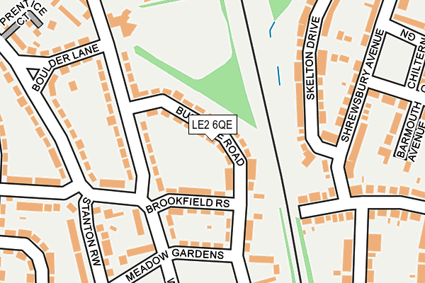 LE2 6QE map - OS OpenMap – Local (Ordnance Survey)