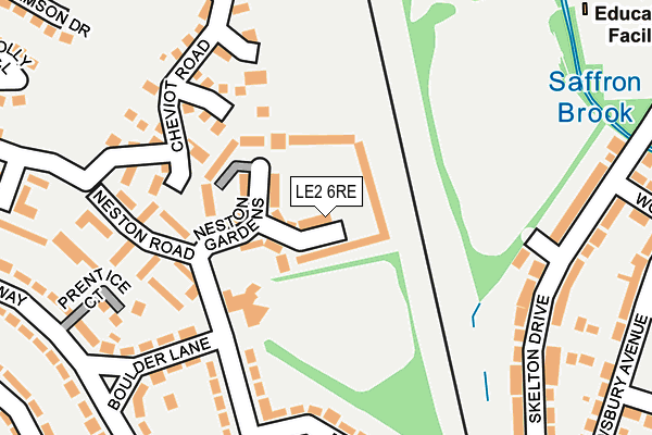 LE2 6RE map - OS OpenMap – Local (Ordnance Survey)