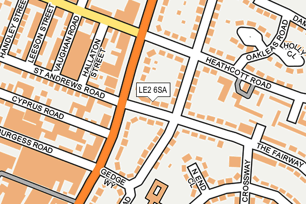 LE2 6SA map - OS OpenMap – Local (Ordnance Survey)