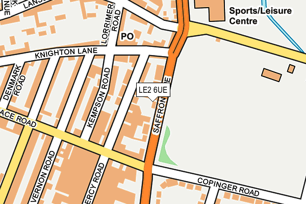 LE2 6UE map - OS OpenMap – Local (Ordnance Survey)
