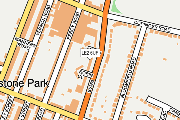 LE2 6UF map - OS OpenMap – Local (Ordnance Survey)