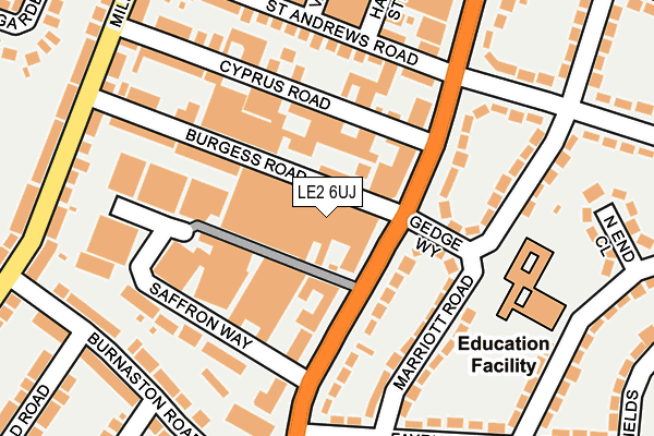 LE2 6UJ map - OS OpenMap – Local (Ordnance Survey)