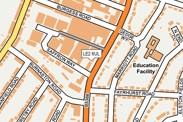 LE2 6UL map - OS OpenMap – Local (Ordnance Survey)