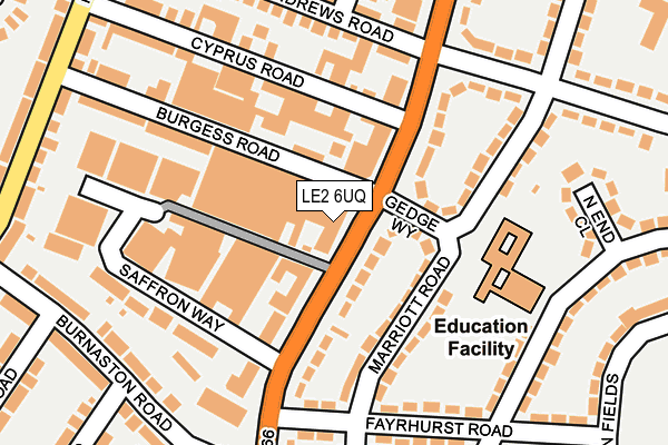 LE2 6UQ map - OS OpenMap – Local (Ordnance Survey)