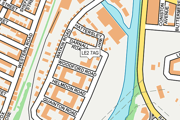 LE2 7AG map - OS OpenMap – Local (Ordnance Survey)