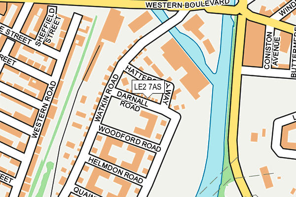 LE2 7AS map - OS OpenMap – Local (Ordnance Survey)