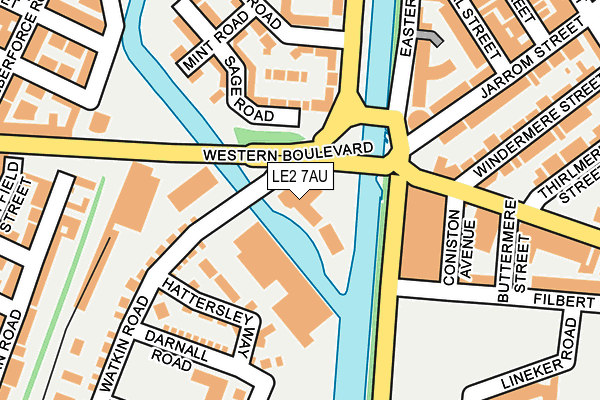 LE2 7AU map - OS OpenMap – Local (Ordnance Survey)