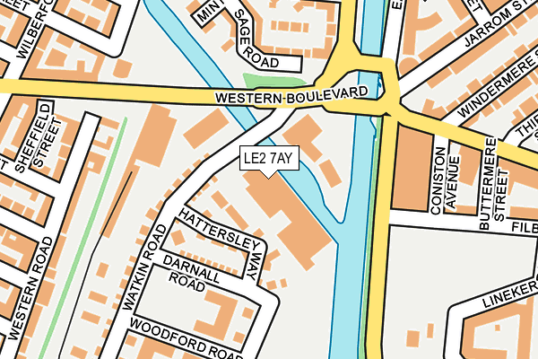 LE2 7AY map - OS OpenMap – Local (Ordnance Survey)