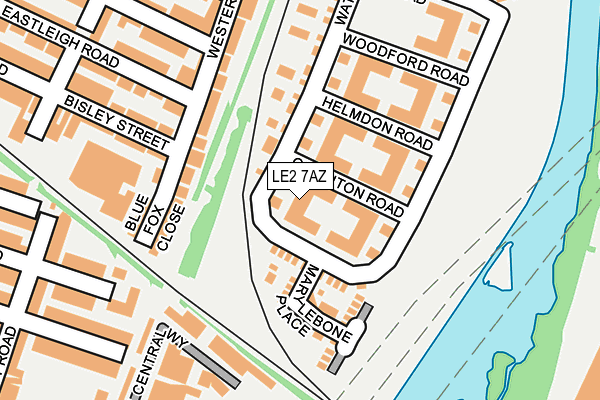 LE2 7AZ map - OS OpenMap – Local (Ordnance Survey)