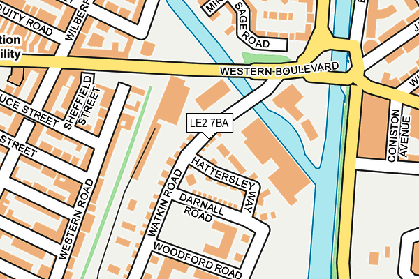 LE2 7BA map - OS OpenMap – Local (Ordnance Survey)