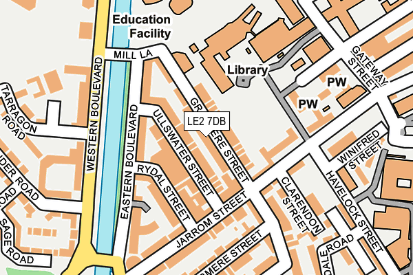 LE2 7DB map - OS OpenMap – Local (Ordnance Survey)
