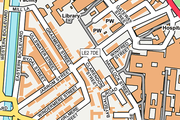 LE2 7DE map - OS OpenMap – Local (Ordnance Survey)