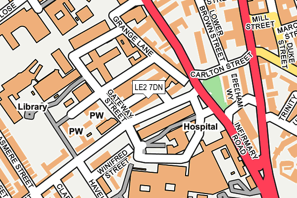 LE2 7DN map - OS OpenMap – Local (Ordnance Survey)