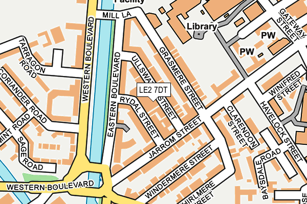 LE2 7DT map - OS OpenMap – Local (Ordnance Survey)