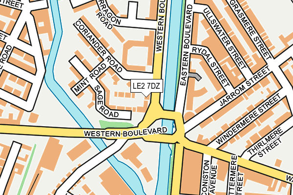 LE2 7DZ map - OS OpenMap – Local (Ordnance Survey)