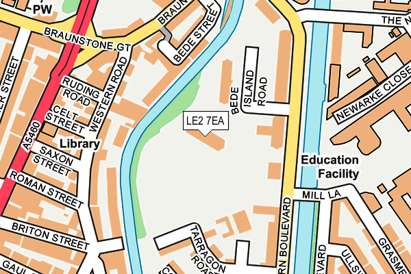 LE2 7EA map - OS OpenMap – Local (Ordnance Survey)