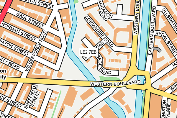 LE2 7EB map - OS OpenMap – Local (Ordnance Survey)