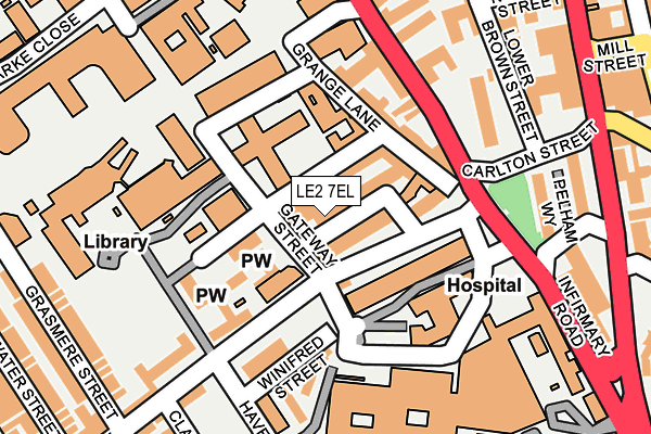 LE2 7EL map - OS OpenMap – Local (Ordnance Survey)