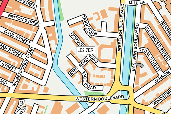 LE2 7ER map - OS OpenMap – Local (Ordnance Survey)