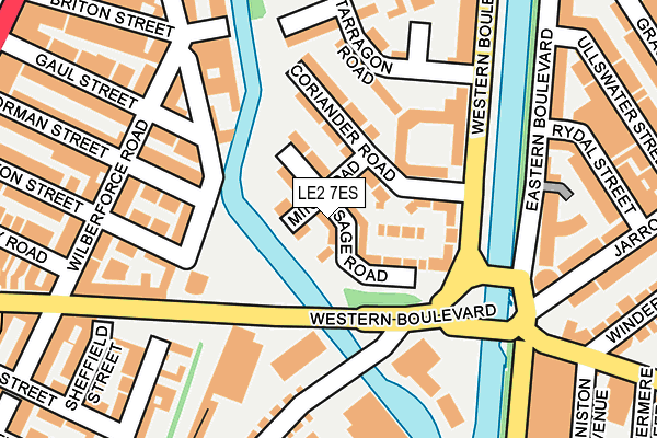 LE2 7ES map - OS OpenMap – Local (Ordnance Survey)