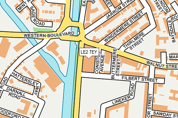 LE2 7EY map - OS OpenMap – Local (Ordnance Survey)