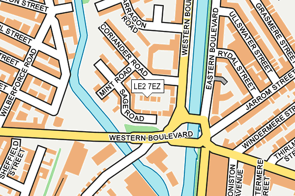 LE2 7EZ map - OS OpenMap – Local (Ordnance Survey)