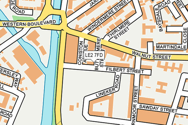 LE2 7FD map - OS OpenMap – Local (Ordnance Survey)