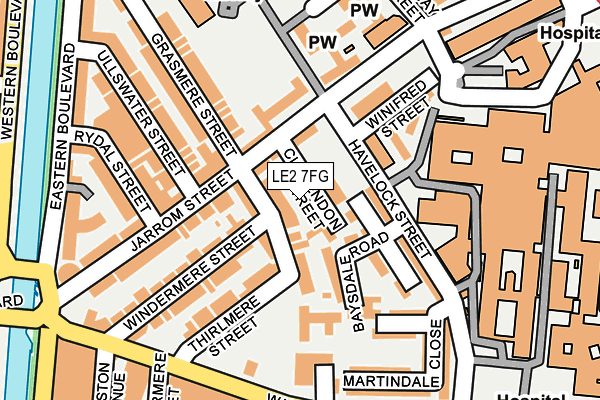 LE2 7FG map - OS OpenMap – Local (Ordnance Survey)