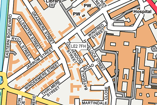 LE2 7FH map - OS OpenMap – Local (Ordnance Survey)