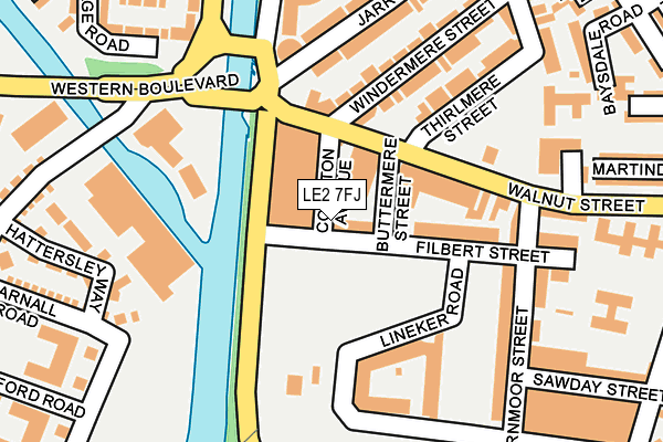LE2 7FJ map - OS OpenMap – Local (Ordnance Survey)