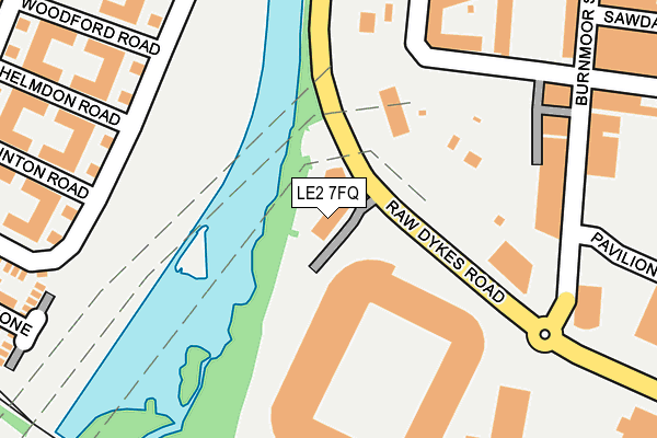 LE2 7FQ map - OS OpenMap – Local (Ordnance Survey)