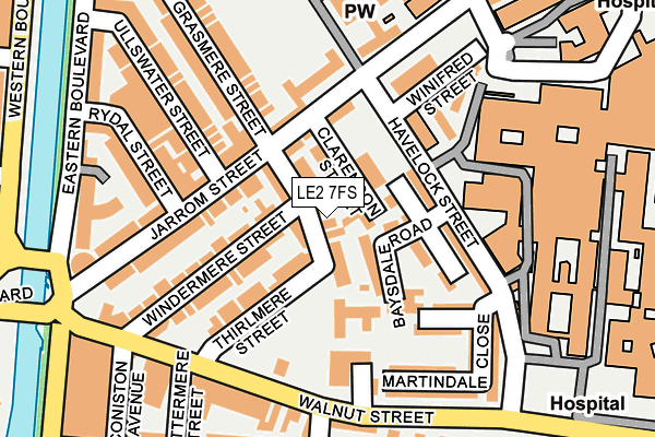 LE2 7FS map - OS OpenMap – Local (Ordnance Survey)