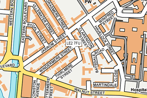 LE2 7FU map - OS OpenMap – Local (Ordnance Survey)